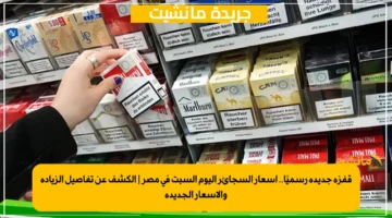 قفزة جديدة رسميًا.. أسعار السجائر اليوم السبت في مصر الكشف عن تفاصيل الزيادة والأسعار الجديدة 1